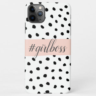Capa Para iPhone Menina rosa moderna Pastel Chefe e Pontos Negros