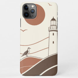 Capa Para iPhone Minimal Lighthouse Coastal Illustration Phone Case