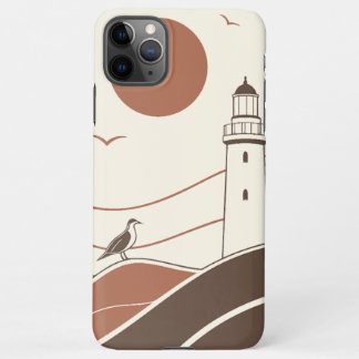 Capa Para iPhone Minimal Lighthouse Coastal Illustration Phone Case