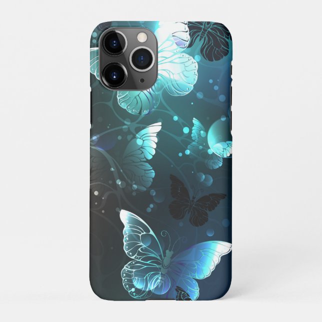 Capa Para iPhone Mint Night Butterflies (Verso)