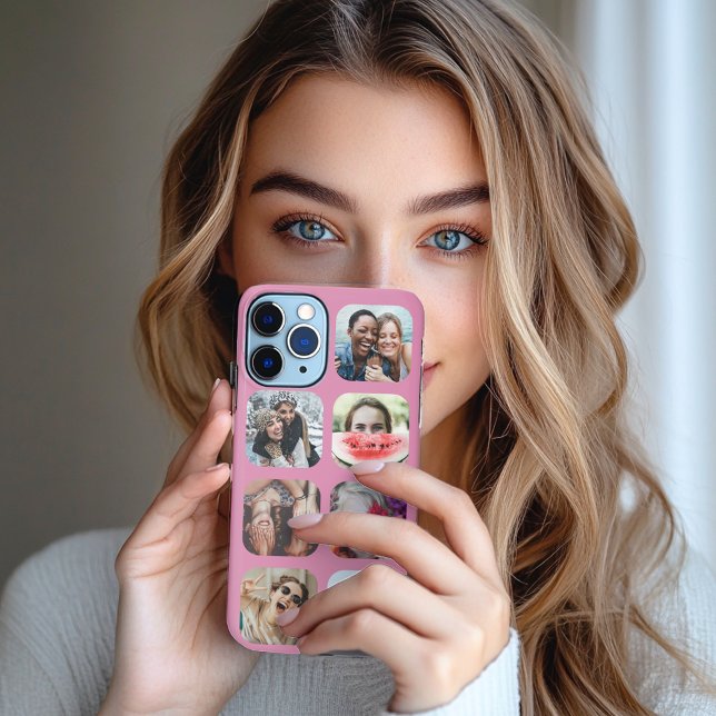 Capa Para iPhone modelo de Colagem de Fotografias Quadrada 7 (Criador carregado)