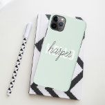 Capa Para iPhone Modern Pastel Mint Hello E Você Nome<br><div class="desc">Modern Pastel Mint Hello E Você Nome</div>