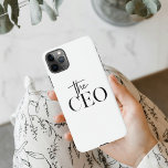 Capa Para iPhone Moderno Mínimo O CEO Preto<br><div class="desc">Moderno Mínimo O CEO Preto</div>