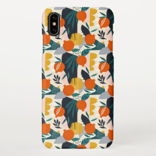 Capa Para iPhone Moderno Trendy Preppy Chic Apricot e Folhas