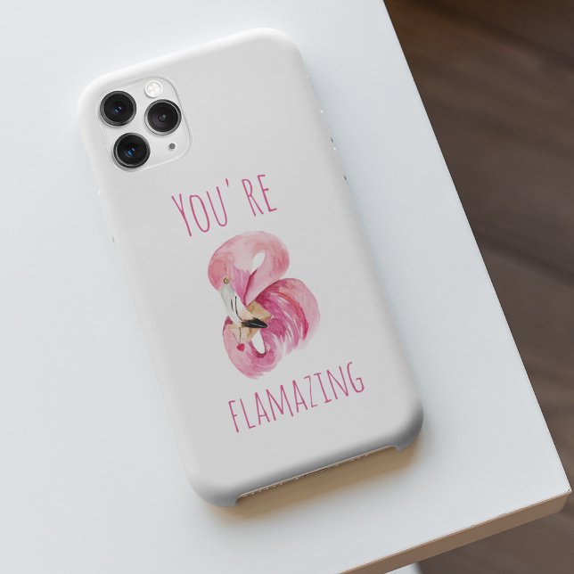 Capa Para iPhone Moderno Você É Flagrante Beleza Rosa Flamingo (Criador carregado)