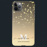 Capa Para iPhone Monograma de brilho de ouro<br><div class="desc">Mala máxima do iPhone 11Pro com brilho de brilho bucal Dourado. Personalize-o com seu próprio nome,  iniciais e texto. Você pode alterar o tipo,  o tamanho e as cores das fontes.</div>