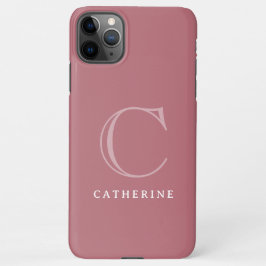 Capa Para iPhone Monograma Simples de Script Rosa Blush