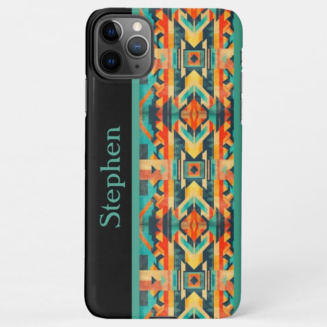 Capa Para iPhone Monogrammed Native American Aztec (Verso)
