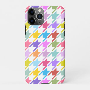 Capa Para iPhone Múltiplas cores Houndstooth+Padrão Branco Grande