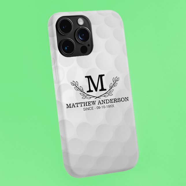 Capa Para iPhone Nome do Padrão de Bola de Golfe Personalizada Mono (Criador carregado)