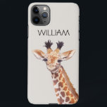 Capa Para iPhone Nome Personalizado da Girafa de Bebê Cuja Cobra<br><div class="desc">ilustração de girafa de bebê bonitinha caso de nome personalizado</div>