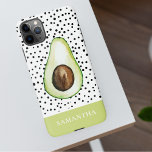 Capa Para iPhone Nome Personalizado do Avocado Verde Moderno<br><div class="desc">Nome Personalizado do Avocado Verde Moderno</div>