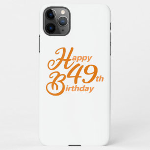 Capa Para iPhone Orange Happy 49º Aniversário - texto cursivo
