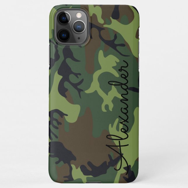 Capa Para iPhone ORÇAMENTO DE Camoflauge Verde Personalizado (Verso)