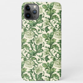 Capa Para iPhone Ornate dark green acanthus leaves pattern