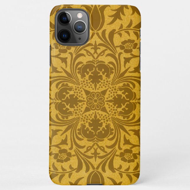 Capa Para iPhone Ornate gold floral pattern with symmetrical (Verso)