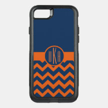 Laranja queimado personalizável e monograma azul M