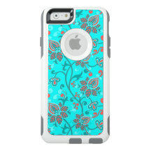 Padrão Floral do Red Aqua Teal Vintage