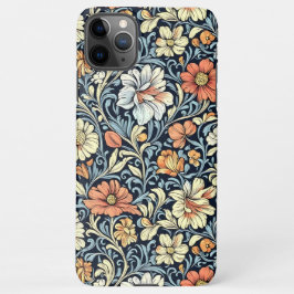 Capa Para iPhone Padrão botânico em azul estilo retrô para iPhone