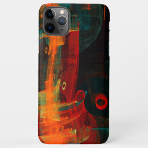 Capa Para iPhone Padrão de Abstrato de Arte Moderno Vermelho Azul-L