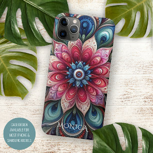 Capa Para iPhone Padrão de Arte de Paisley Verde Azul Azul Azul Aqu