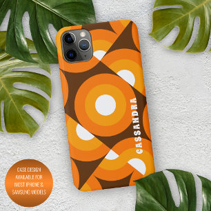 Capa Para iPhone Padrão de Arte do Século Médio Laranja Amarelo