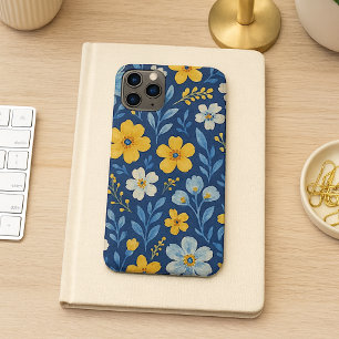 Capa Para iPhone Padrão de Arte Floral Clássica Mediterrânica