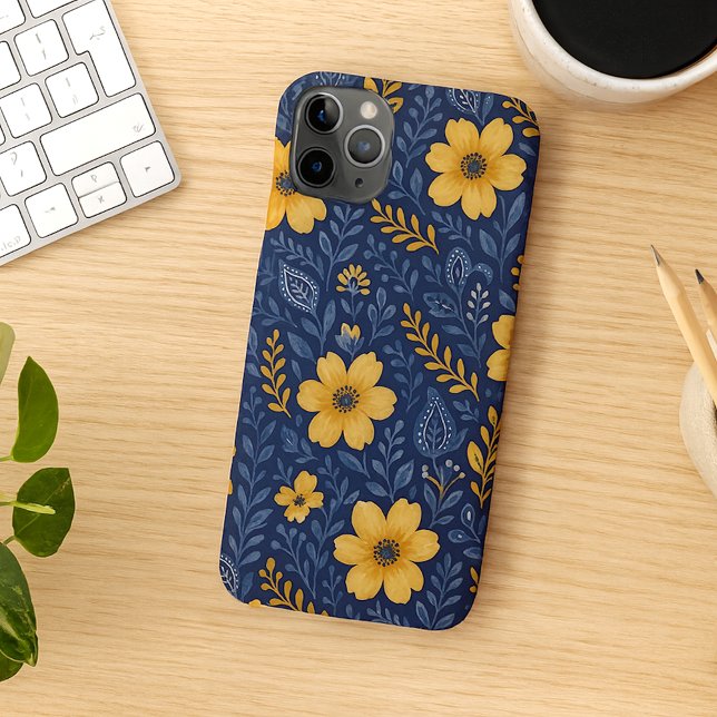 Capa Para iPhone Padrão de Arte Floral na moda-Étnica Mediterrânica (Criador carregado)