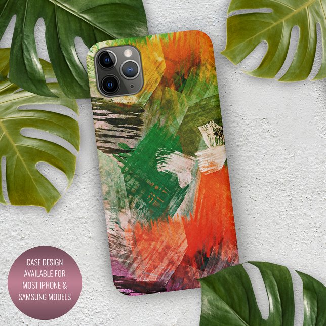 Capa Para iPhone Padrão de Arte Vermelho Laranja Roxo Verde (Criador carregado)
