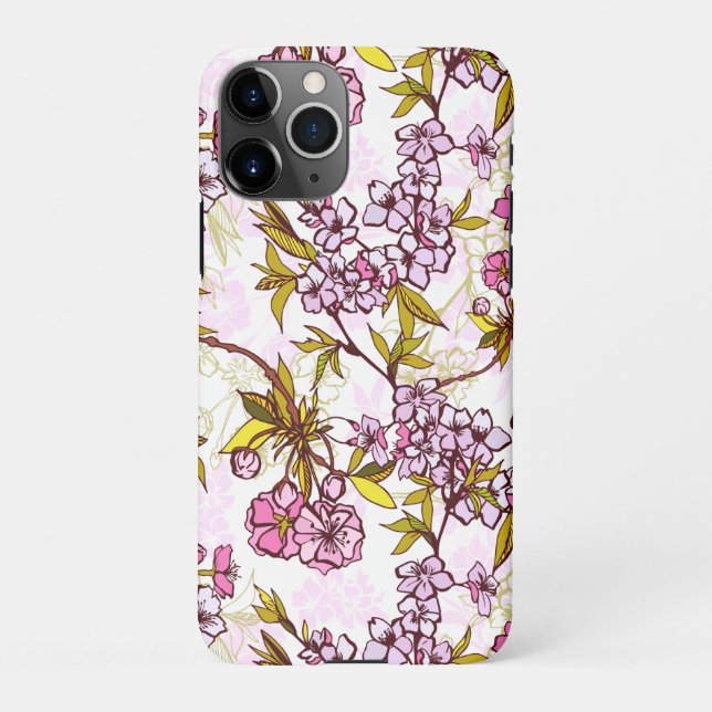 Capa Para iPhone Padrão de Flor de Cerejeira  (Verso)