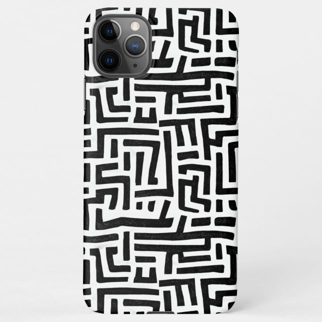 Capa Para iPhone Padrão de Maze Pop de Arte Negra (Verso)