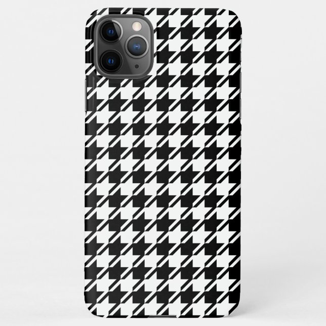 Capa Para iPhone Padrão de Rpt BW do Houndstooth (Verso)