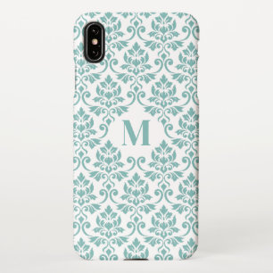 Capa Para iPhone Padrão de Teal Feuille Damask (Personalizado)