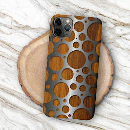 Capa Para iPhone Padrão legal de Grãos de Madeira Moderna de Moda M