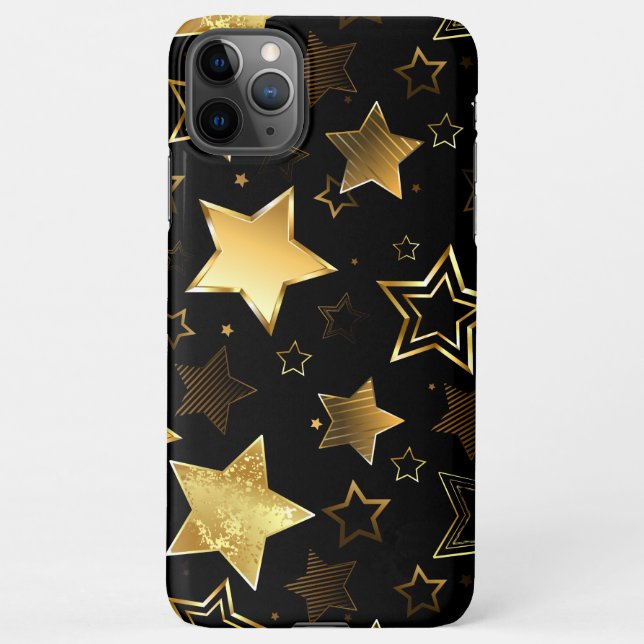 Capa Para iPhone Padrão sem costura com estrelas de Ouro (Verso)