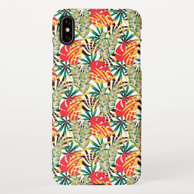 Capa Para iPhone Padrão tropical brilhante (Verso)