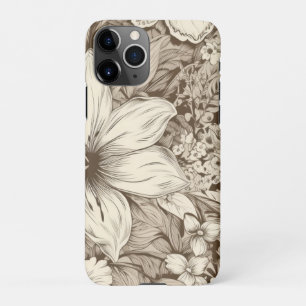 Capa Para iPhone Padrão Vintage Floral Sepia (3)