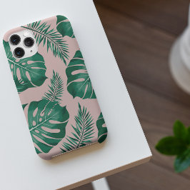 Capa Para iPhone Palma Rosa Tropical e Verde deixa um padrão perfei