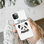 Capa Para iPhone Panda Negra E Branca Moderna Engraçada Com Citação<br><div class="desc">Panda Negra E Branca Moderna Engraçada Com Citação</div>