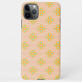 Capa Para iPhone Peach background hexagonal floral pattern 