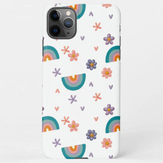 Capa Para iPhone Phone Case – Rainbow and Flowers Cute Design