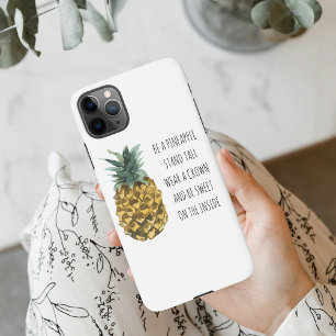 Capa Para iPhone Pineapple Moderna e Citação Engraçada Positiva