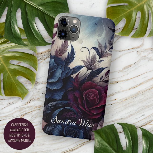 Capa Para iPhone Pintura Botânica Clássica de Rosas de Belas Artes (Criador carregado)