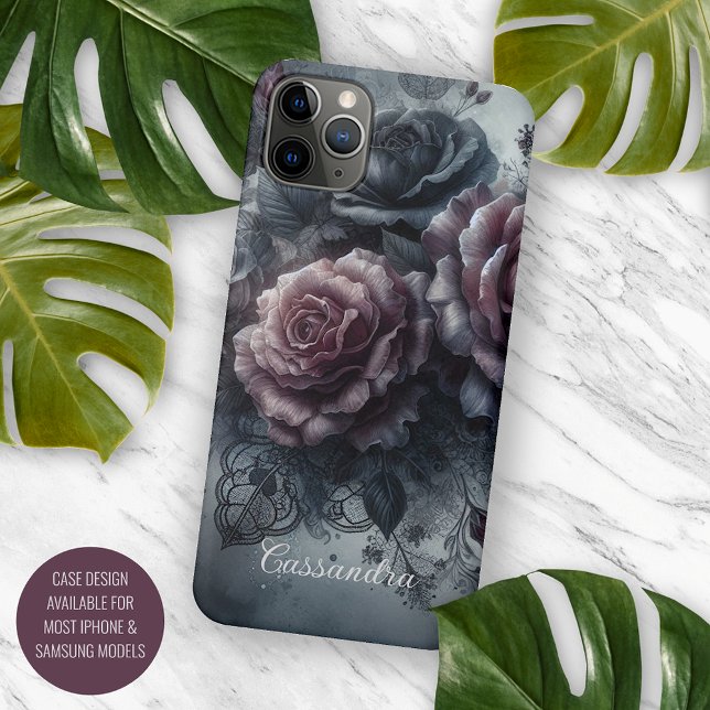 Capa Para iPhone Pintura Botânica Clássica de Rosas de Belas Artes (Criador carregado)