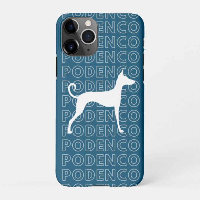 Capa Para iPhone Podenco Cachorro Silhouette em Branco (Verso)