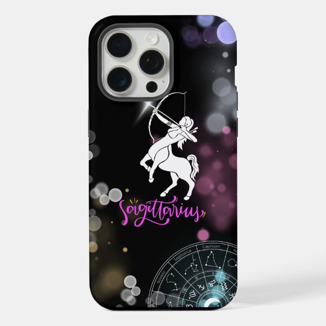 Capa para iPhone preta Sagitário (Verso)