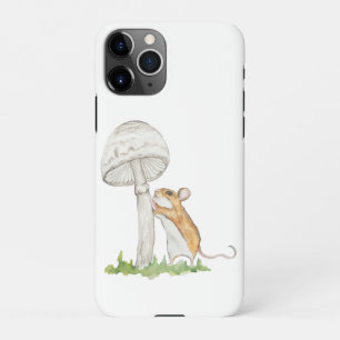 Capa Para iPhone Realista a um rato de campo engraçado e cogumelo