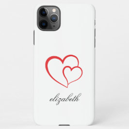 Capa Para iPhone red heart shape withe background personalized