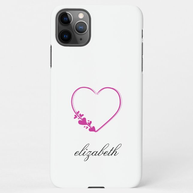 Capa Para iPhone red heart shape withe background personalized  (Verso)
