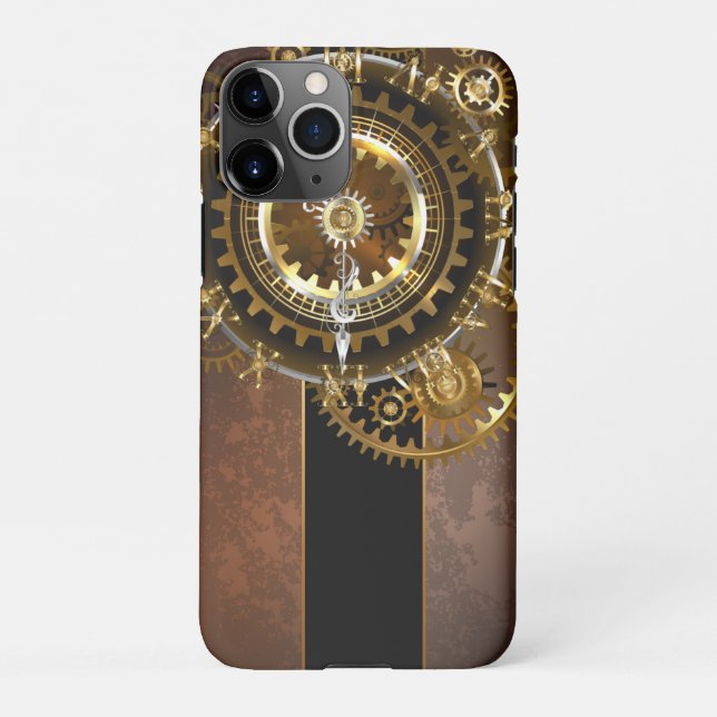 Capa Para iPhone Relógio a vapor com engrenagens antigas (Verso)